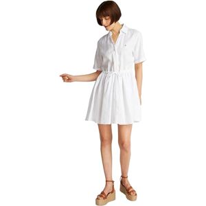 Tommy Hilfiger ESS LINEN S/S KORT KLÄNNING WW0WW44672, vit, 34, Vit (Th Optic White), 60 SE Tommy Hilfiger ESS LINEN S/S KORT KLÄNNING WW0WW44672, vit, 34, Vit (Th Optic White), 60 SE