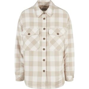 Urban Classics Damjacka, flanell, vadderad tröja, damskjortjacka i skogshuggare, rutig, finns i många färgvarianter, storlekar XS – 5XL, Whitesand/Lighttaupe, S Urban Classics Damjacka, flanell, vadderad tröja, damskjortjacka i skogshuggare, rutig, finns i många färgvarianter, storlekar XS – 5XL, Whitesand/Lighttaupe, S