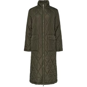 PIECES dam Pcmailey lång quiltad jacka Noos Bc quiltad kappa, Skogsnatt, M PIECES dam Pcmailey lång quiltad jacka Noos Bc quiltad kappa, Skogsnatt, M