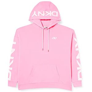 DKNY Damsport kvinnors crackle logo pullover huvtröja tröja, Laser rosa, XL DKNY Damsport kvinnors crackle logo pullover huvtröja tröja, Laser rosa, XL