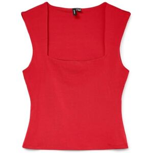 VERO MODA dam Vmmillion Sl Square Neck Top JRS Noos, Röd bandband, S VERO MODA dam Vmmillion Sl Square Neck Top JRS Noos, Röd bandband, S