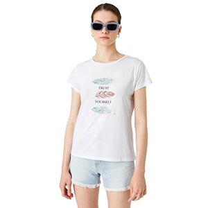 Koton Dam rund hals t-shirt, brutet vitt (001), S Koton Dam rund hals t-shirt, brutet vitt (001), S