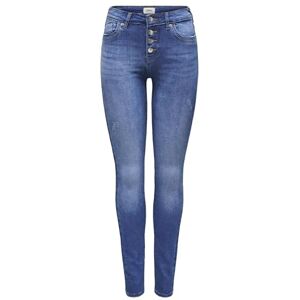 ONLY Onlblush Mw Fly But EXT DNM skinny-fit jeans, blå, (XS) W x 34L ONLY Onlblush Mw Fly But EXT DNM skinny-fit jeans, blå, (XS) W x 34L