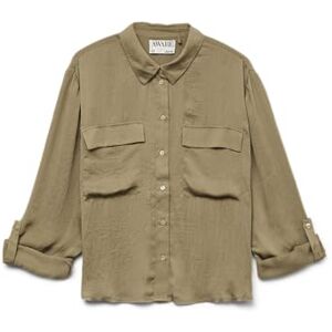 VERO MODA Vmfabiana Ls Shirt VMA Noos, Täckt grön, XS VERO MODA Vmfabiana Ls Shirt VMA Noos, Täckt grön, XS