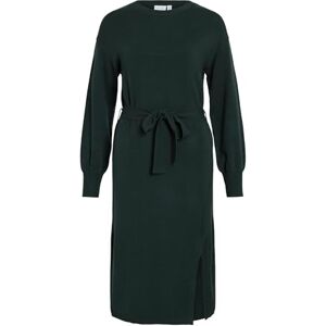Vila Viricky L/S Belted stickad klänning/Ka, Scarab, S Vila Viricky L/S Belted stickad klänning/Ka, Scarab, S