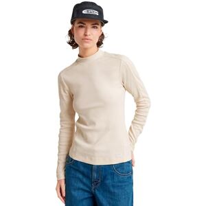 G-STAR RAW Slim Rib Mock långärmad, Vit (Chalk D25033-d850-127), XXL G-STAR RAW Slim Rib Mock långärmad, Vit (Chalk D25033-d850-127), XXL