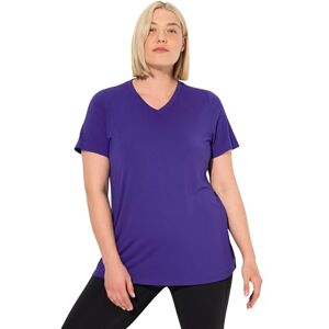 Ulla Popken dam funktionell skjorta, antibakteriell, V-hals, halvärm t-shirt, lila, 46/48/L Ulla Popken dam funktionell skjorta, antibakteriell, V-hals, halvärm t-shirt, lila, 46/48/L