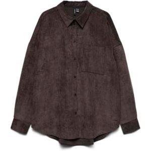 VERO MODA Vmsanne Courderoy Ls Shirt WVN Ga Noos, Choklad tårta, S VERO MODA Vmsanne Courderoy Ls Shirt WVN Ga Noos, Choklad tårta, S