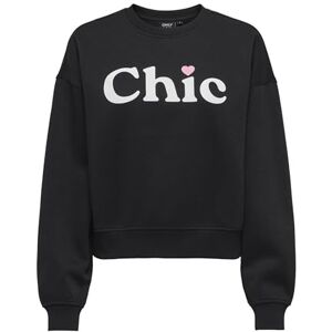 ONLY Endast L/S Print Crew Neck SWT, svart, XL ONLY Endast L/S Print Crew Neck SWT, svart, XL