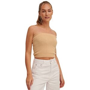 NA-KD Dam stickad bandeau topp cami-skjorta, Sandbeige, M NA-KD Dam stickad bandeau topp cami-skjorta, Sandbeige, M