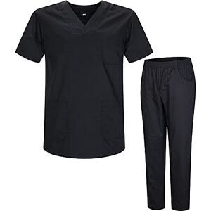 MISEMIYA Medicinsk uniform med tröja och byxor Medicinska Uniform Skjortor Sanitära Uniform Unisex Uniform Bat Set BT-817-8312, Svart, 5XL MISEMIYA Medicinsk uniform med tröja och byxor Medicinska Uniform Skjortor Sanitära Uniform Unisex Uniform Bat Set BT-817-8312, Svart, 5XL