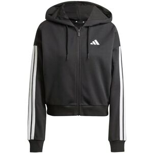 adidas dam Essentials 3-Stripes French Terry Full Zip Hoodie Sweatshirt, Black/White, XXS adidas dam Essentials 3-Stripes French Terry Full Zip Hoodie Sweatshirt, Black/White, XXS