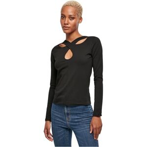 Urban Classics Kvinna T-Shirt Ladies Crossed Cut Out Longsleeve, Black, XXL Urban Classics Kvinna T-Shirt Ladies Crossed Cut Out Longsleeve, Black, XXL