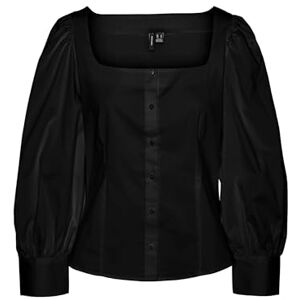 VERO MODA VMFRIDA LS TOP WVN GA, svart, XS VERO MODA VMFRIDA LS TOP WVN GA, svart, XS
