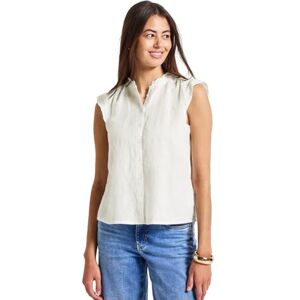 Street One dam linnemix blus med volanger, Vit, 42 Street One dam linnemix blus med volanger, Vit, 42
