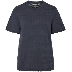 PIECES Pcscout Ss O-Neck Knit Bc, Amber blå, XL PIECES Pcscout Ss O-Neck Knit Bc, Amber blå, XL