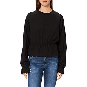 NA-KD Kvinnors volang detalj jersey topp blus, Svart, XL NA-KD Kvinnors volang detalj jersey topp blus, Svart, XL