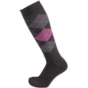 PFIFF 100322 Unisex ridstrumpa, rutig strumpa – storlek 34, antracitgrå-rosa PFIFF 100322 Unisex ridstrumpa, rutig strumpa – storlek 34, antracitgrå-rosa