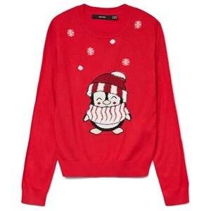 VERO MODA Vmcute Ls O-hals tröja jultröja, Kinesisk röd, M VERO MODA Vmcute Ls O-hals tröja jultröja, Kinesisk röd, M