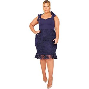 Chi Chi London Dam plusstorlek slipsrem broderad bodycon klänning i marinblå cocktail, Marinblått Xsp, 46 SE/Plus Chi Chi London Dam plusstorlek slipsrem broderad bodycon klänning i marinblå cocktail, Marinblått Xsp, 46 SE/Plus