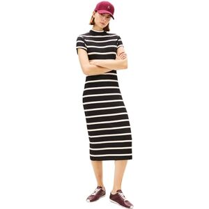 Tommy Hilfiger Dam Slim 5X2 Rib Mock-NK SS DRS WW0WW47860 Bodycon-klänning, svart (svart//Calico STP), 3XL, Svart (svart/kaliko Stp), 3XL Tommy Hilfiger Dam Slim 5X2 Rib Mock-NK SS DRS WW0WW47860 Bodycon-klänning, svart (svart//Calico STP), 3XL, Svart (svart/kaliko Stp), 3XL