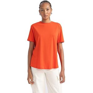 DeFacto dam-t-shirt – klassisk baströja för kvinnor – bekväm t-shirt för kvinnor, röd, XS DeFacto dam-t-shirt – klassisk baströja för kvinnor – bekväm t-shirt för kvinnor, röd, XS