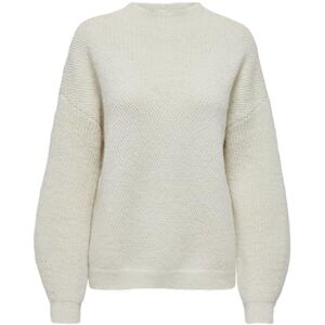 ONLY Onlalisa Life L/S Struc High Neck Cc KNT stickad tröja, Beige, XS ONLY Onlalisa Life L/S Struc High Neck Cc KNT stickad tröja, Beige, XS