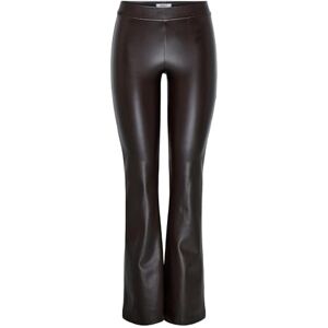 ONLY Onlpaige Mw Faux Le Flared Leggings PNT, Svart kaffe, S / 32L ONLY Onlpaige Mw Faux Le Flared Leggings PNT, Svart kaffe, S / 32L