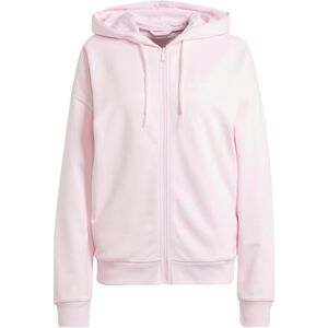 adidas dam Essentials Linear Full Zip French Terry Hoodie Sweatshirt, clear pink/white, S adidas dam Essentials Linear Full Zip French Terry Hoodie Sweatshirt, clear pink/white, S