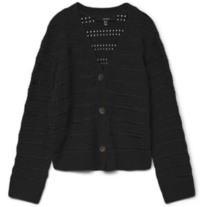 VERO MODA Vmcalla Ls V-hals cardigan Noos, svart, M VERO MODA Vmcalla Ls V-hals cardigan Noos, svart, M