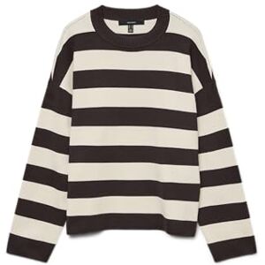 VERO MODA Vmsilje Ls O-hals boxy tröja Noos, Choklad tårta, M VERO MODA Vmsilje Ls O-hals boxy tröja Noos, Choklad tårta, M