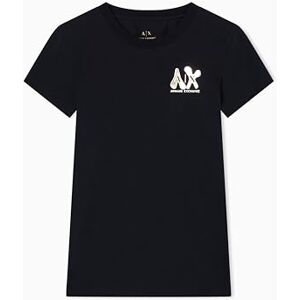 Giorgio Armani dam kortärmad sida guld logotyp tryck smal passform T-shirt, svart, S Giorgio Armani dam kortärmad sida guld logotyp tryck smal passform T-shirt, svart, S