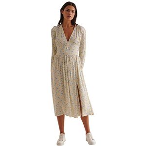 NA-KD Dam sidoslits, midi-klänning, ledig, gul blomma, 42 NA-KD Dam sidoslits, midi-klänning, ledig, gul blomma, 42