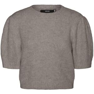 VERO MODA VMNOVAH SS O-hals puff tröja GA NOOS, Månkjol/detalj: melerad, S VERO MODA VMNOVAH SS O-hals puff tröja GA NOOS, Månkjol/detalj: melerad, S