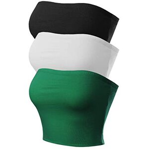 MixMatchy Women's Strapless Tube Tops Basic Bandeau Crop Sleeveless Backless Casual Sexy Going Out Summer 2025 3PACK Black/White/Green M MixMatchy Women's Strapless Tube Tops Basic Bandeau Crop Sleeveless Backless Casual Sexy Going Out Summer 2025 3PACK Black/White/Green M