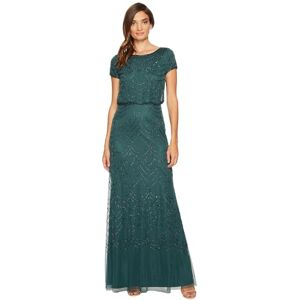 Adrianna Papell Dam Sht SLV Bluson Beaded Gwn klänning, Dammsugarsmart smart, 42 Adrianna Papell Dam Sht SLV Bluson Beaded Gwn klänning, Dammsugarsmart smart, 42