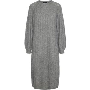 PIECES Damer Pcmaggy Ls Knit Dress Noos Bc stickad klänning, Medium grå melerad, S PIECES Damer Pcmaggy Ls Knit Dress Noos Bc stickad klänning, Medium grå melerad, S