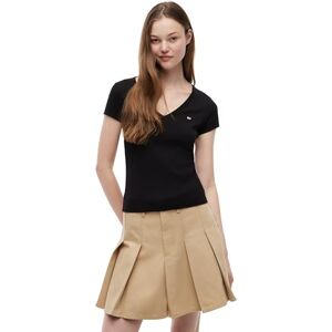 Tommy Jeans dam TJW Slim Essential Rib V SS DW0DW17385BDS005 andra toppar, svart (svart), L, svart (svart), L Tommy Jeans dam TJW Slim Essential Rib V SS DW0DW17385BDS005 andra toppar, svart (svart), L, svart (svart), L
