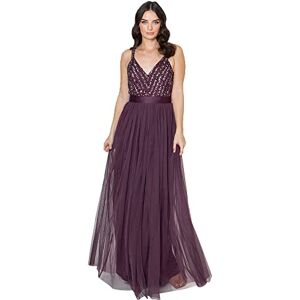 Maya Deluxe Dam Maya ärmlös randig Embellished maxi klänning balklänning, Berry, 56 SE Maya Deluxe Dam Maya ärmlös randig Embellished maxi klänning balklänning, Berry, 56 SE