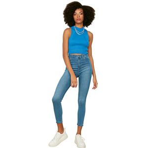 Trendyol Kvinnors blå hög midja skinny jeans, 42 Trendyol Kvinnors blå hög midja skinny jeans, 42