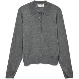 VERO MODA Awsikita Ls O-hals polo stickad Noos, Medium grå melerad, M VERO MODA Awsikita Ls O-hals polo stickad Noos, Medium grå melerad, M