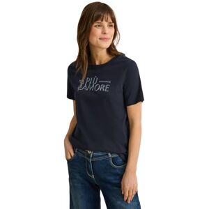 Cecil T-shirt med Wording, Universal blå, S Cecil T-shirt med Wording, Universal blå, S