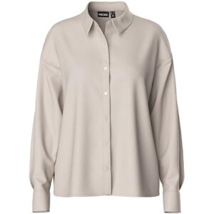 PIECES Pcfranan Ls Shirt Noos Bc, Silvergrå, XL PIECES Pcfranan Ls Shirt Noos Bc, Silvergrå, XL