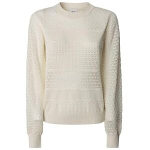 Pepe Jeans dam PAX stickade kläder, vit (rosa vit) S, Vit (mousse vit), S Pepe Jeans dam PAX stickade kläder, vit (rosa vit) S, Vit (mousse vit), S