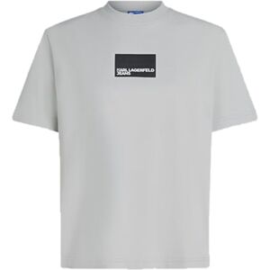 KARL LAGERFELD JEANS , Dam, Vanlig Kortärm Box Logo T-Shirt, Vanlig Fit, Grå, L KARL LAGERFELD JEANS , Dam, Vanlig Kortärm Box Logo T-Shirt, Vanlig Fit, Grå, L
