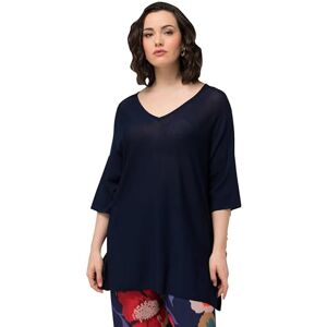 Ulla Popken Ulla popkar, kvinnor, stora storlekar, tröjor, oversized, V-hals, halvärm, blå, 54/56 SE Ulla Popken Ulla popkar, kvinnor, stora storlekar, tröjor, oversized, V-hals, halvärm, blå, 54/56 SE