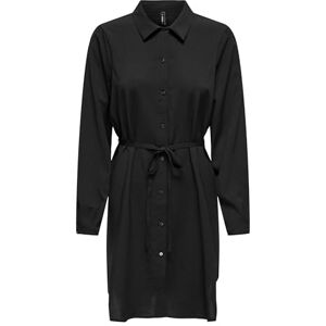 ONLY Onlnova Life Elite L/S Shirt Dress SOLID, svart, S ONLY Onlnova Life Elite L/S Shirt Dress SOLID, svart, S
