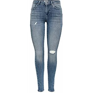 ONLY Dam skinny jeans ONLPOWER medium midja skinny fit jeans, Mellanblå denim, XS / 34L ONLY Dam skinny jeans ONLPOWER medium midja skinny fit jeans, Mellanblå denim, XS / 34L