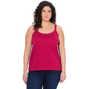 Ulla Popken damer stora storlekar överdimensionerade plus size spaghettitopp, rund hals, modalmix, ärmlös, Mörk hallon, 46-48 Ulla Popken damer stora storlekar överdimensionerade plus size spaghettitopp, rund hals, modalmix, ärmlös, Mörk hallon, 46-48