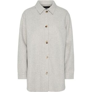 PIECES dam Pcdusa Shacket mm Bc jacka, Ljusgrå melange, L PIECES dam Pcdusa Shacket mm Bc jacka, Ljusgrå melange, L